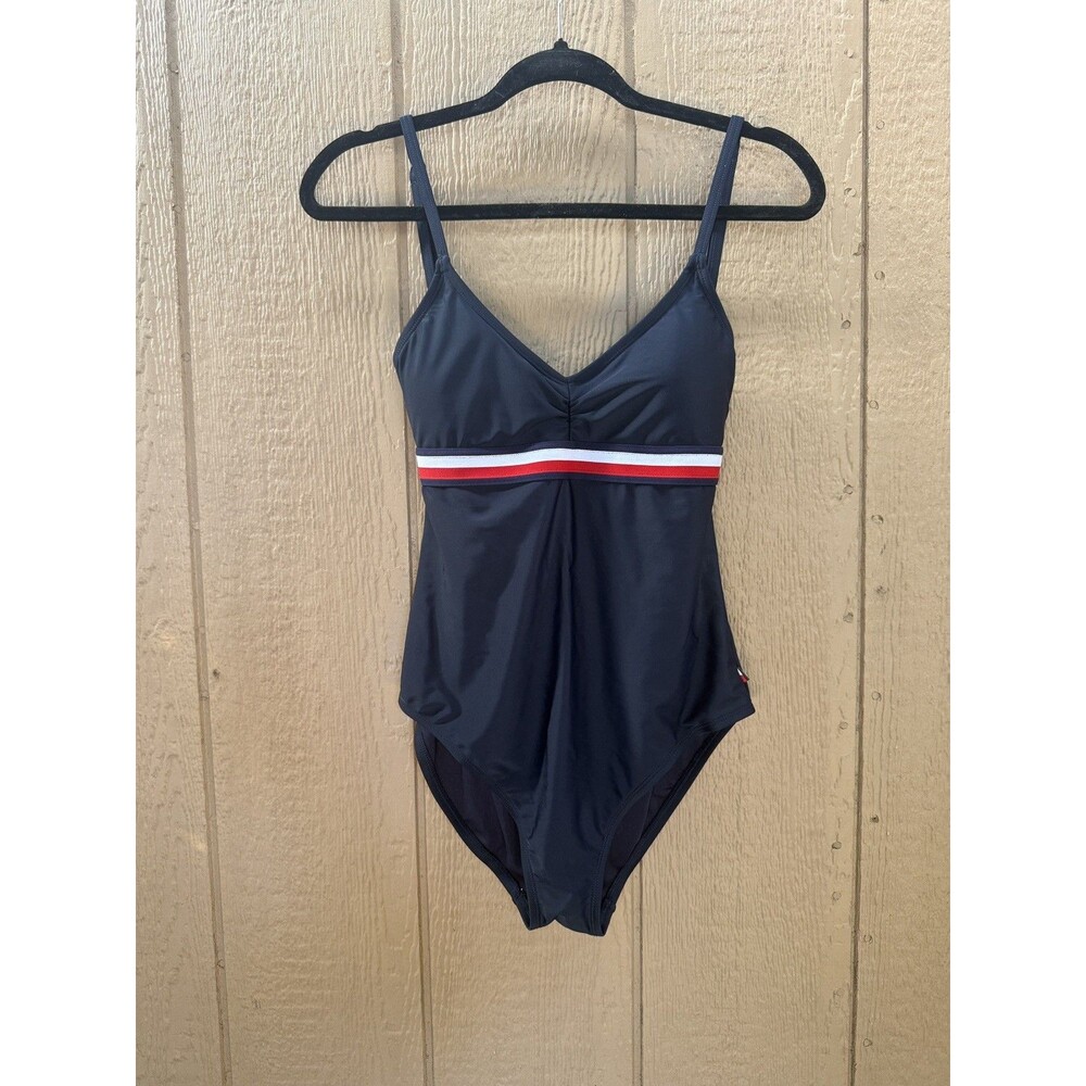 Tommy Hilfiger Sky Captain Crossover Elastic Ruched Bottom Medium Women Swimsuit